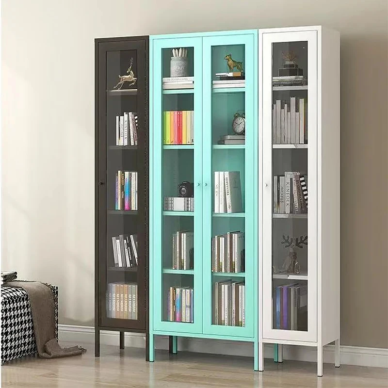 custom.Factory Modern Metal Bookcase Cabinet Glass Door Display Colorful Storage Cupboard Bathroom Multi-Purpose Home Hotel Livi