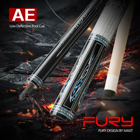 Fury Pool Cue Maple Shaft Leather Grip 3/8 * 10 Joint XTC Ferrule 12.5mm Tiger Tip 58'' 1/2 Split Pool Cue Stick Billiards…