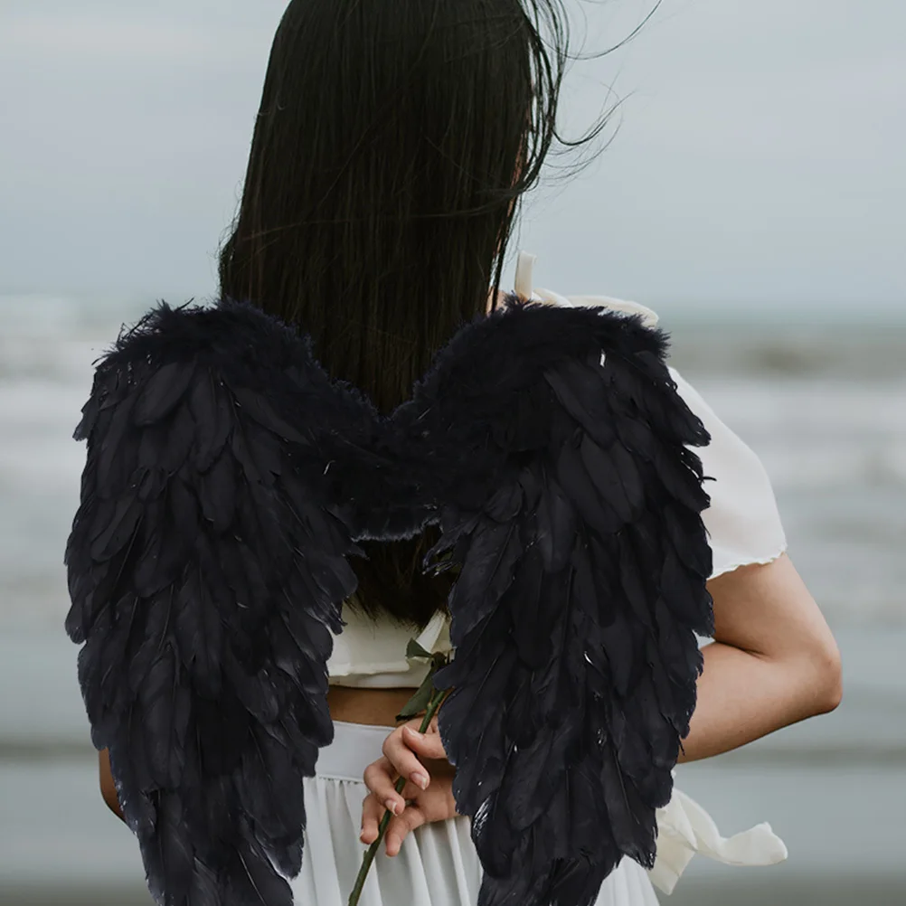 2 個の天使の羽の羽女性用ビッグコスチュームウィングプロップ軽量で快適な着用コスプレカーニバル仮装用