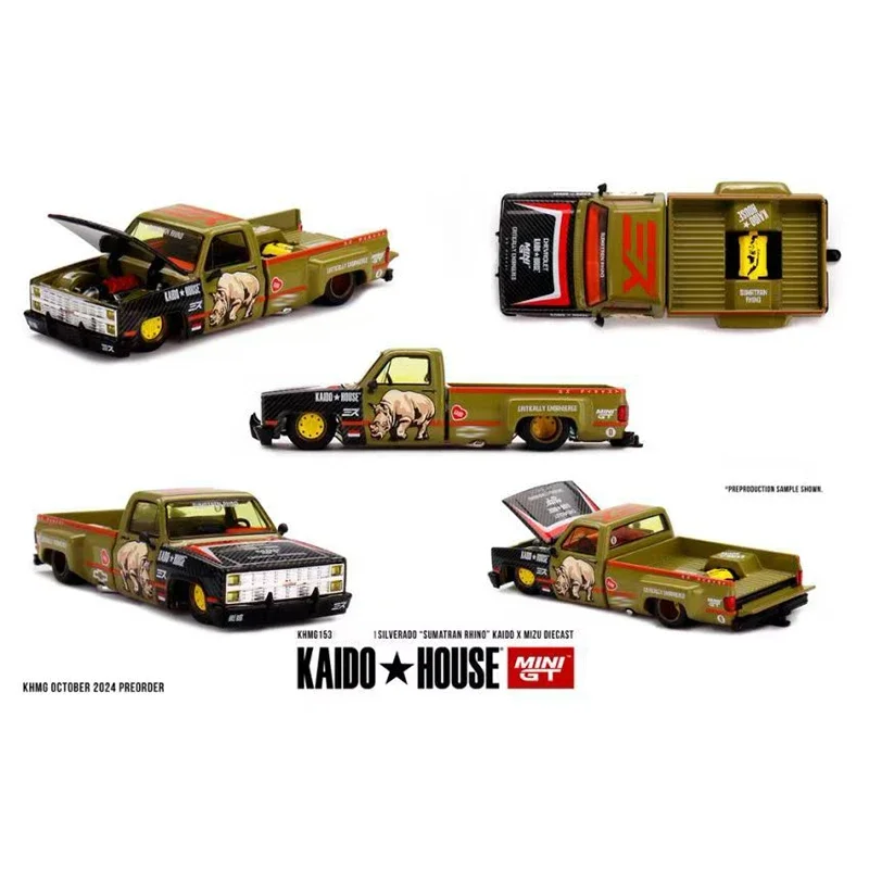 PreSale MINIGT 874 KHMG153 1:64 Silverado Sumatran Rhino Capri Hot Rod Shadow Puppet Diecast Car Model Kaido House