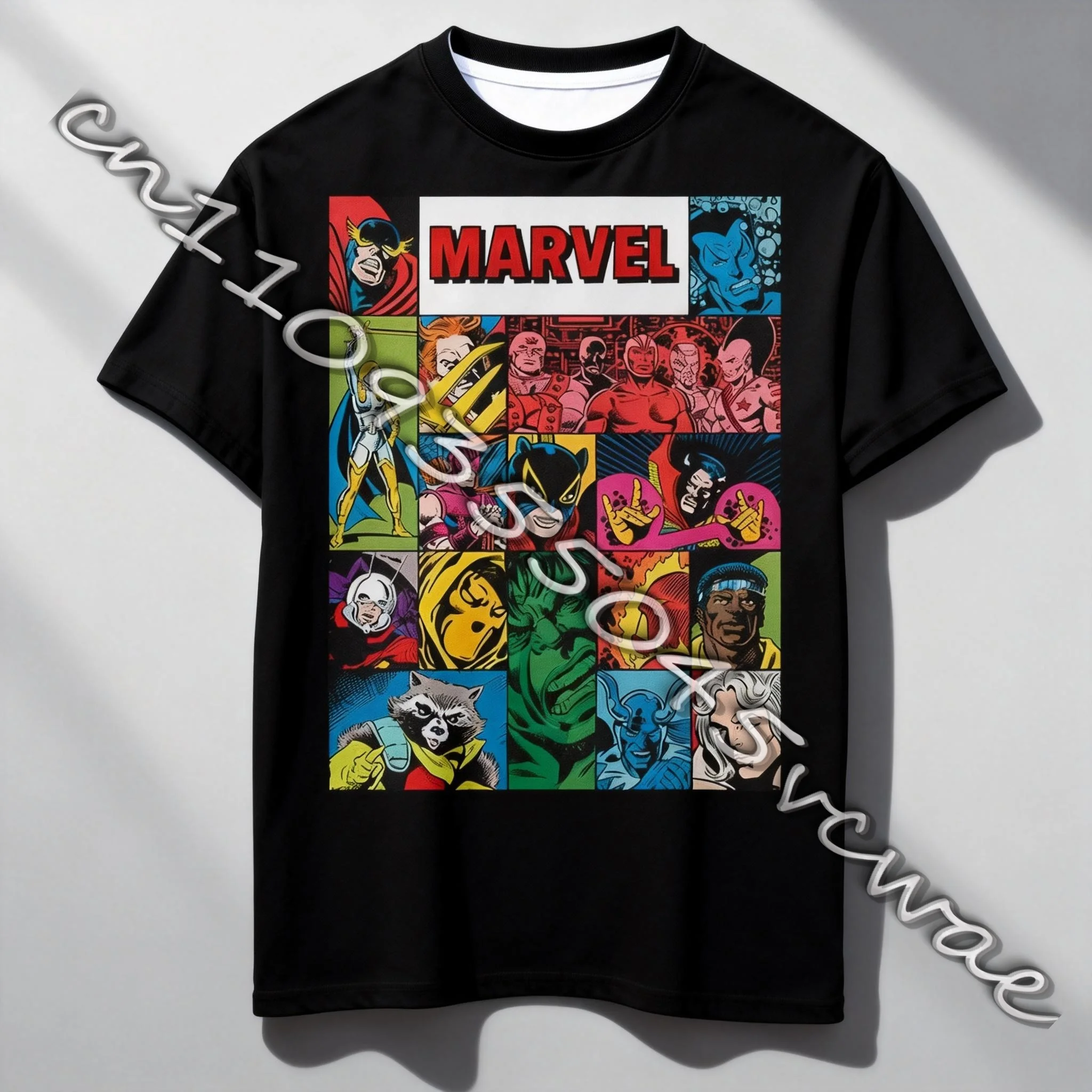 

Футболка с персонажами Marvel, модная уличная летняя футболка для мужчин и женщин, одежда для взрослых и детей, для родителей и детей