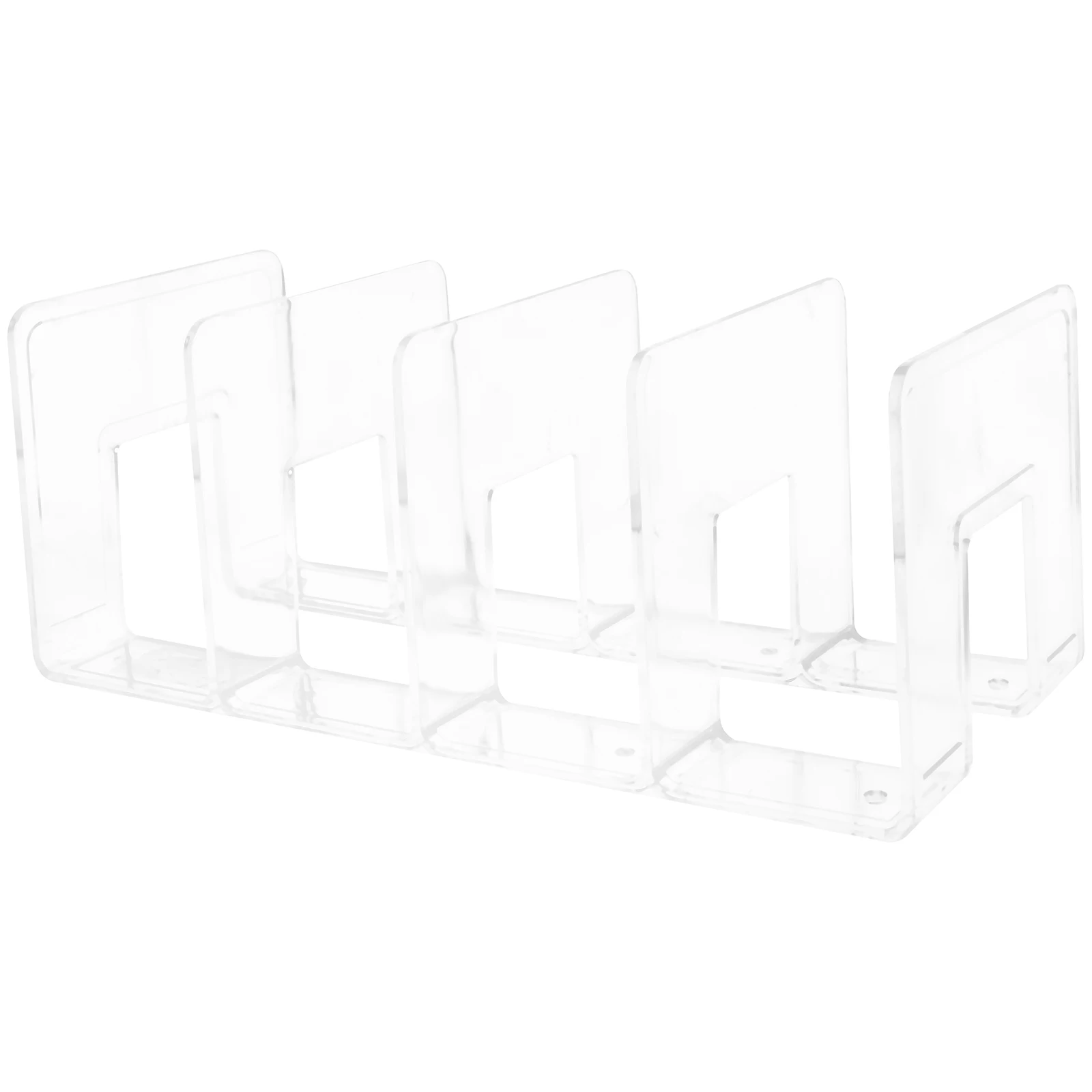 

Acrylic Book Stand Rack Transparent Desk Organizer White Load-bearing Thickened Multi-function Bookends Decorative Binder Sorter