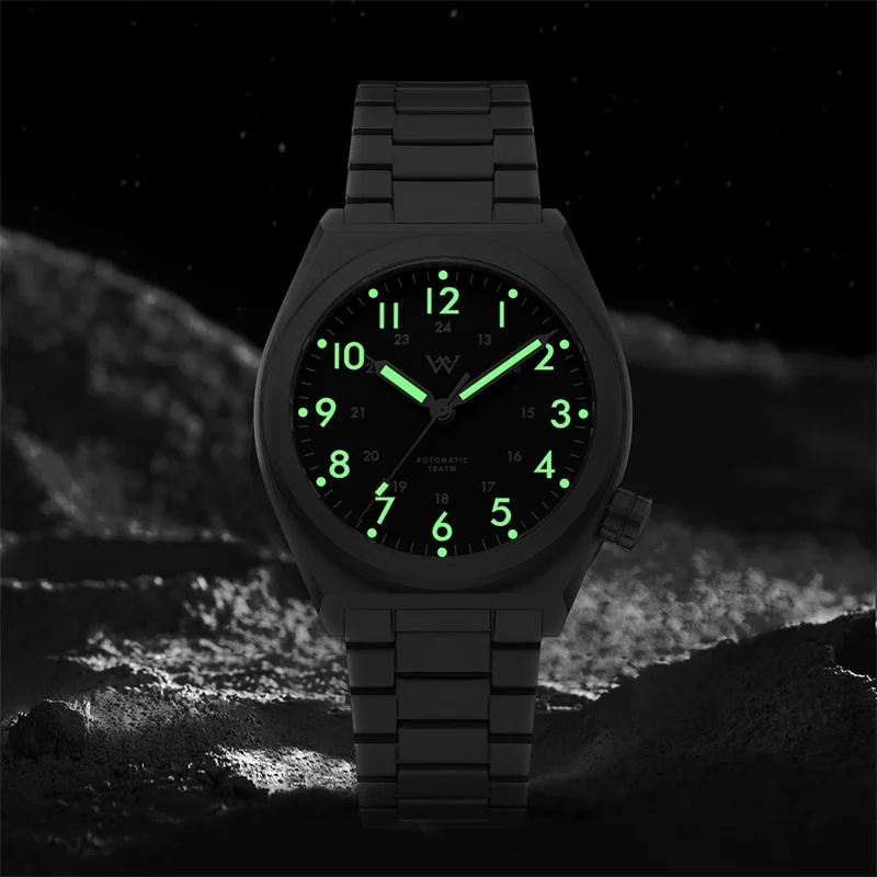 WM Watch Automatic Mechanical Pilot Watch NH35 AR Coated 100 Water Resistant Simple Style Sapphire Welly Merck Watches WM216