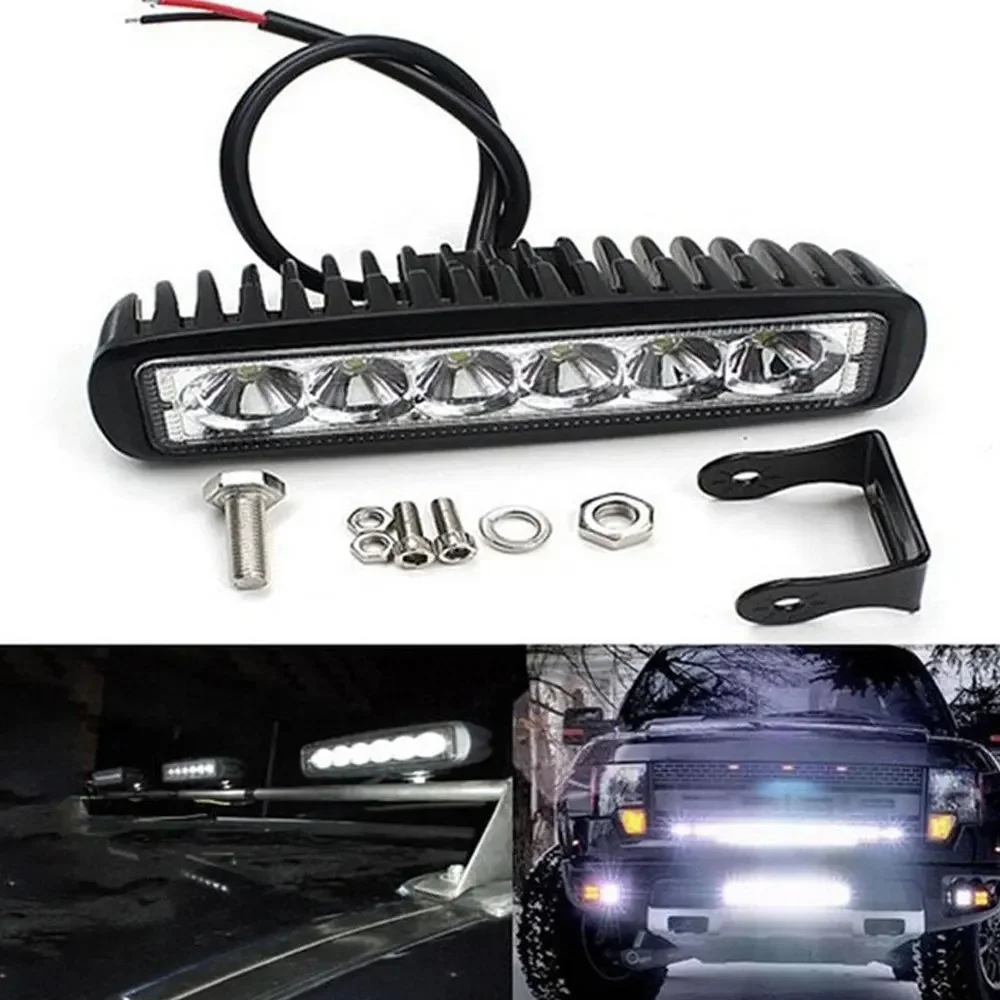 

1Pcs 18W Spotlight LED Bar Lamp ATV Off Road SUV 4WD Car Boat Truck Excavator Work Light Vehicle Daytime Running Lights Fog Lamp