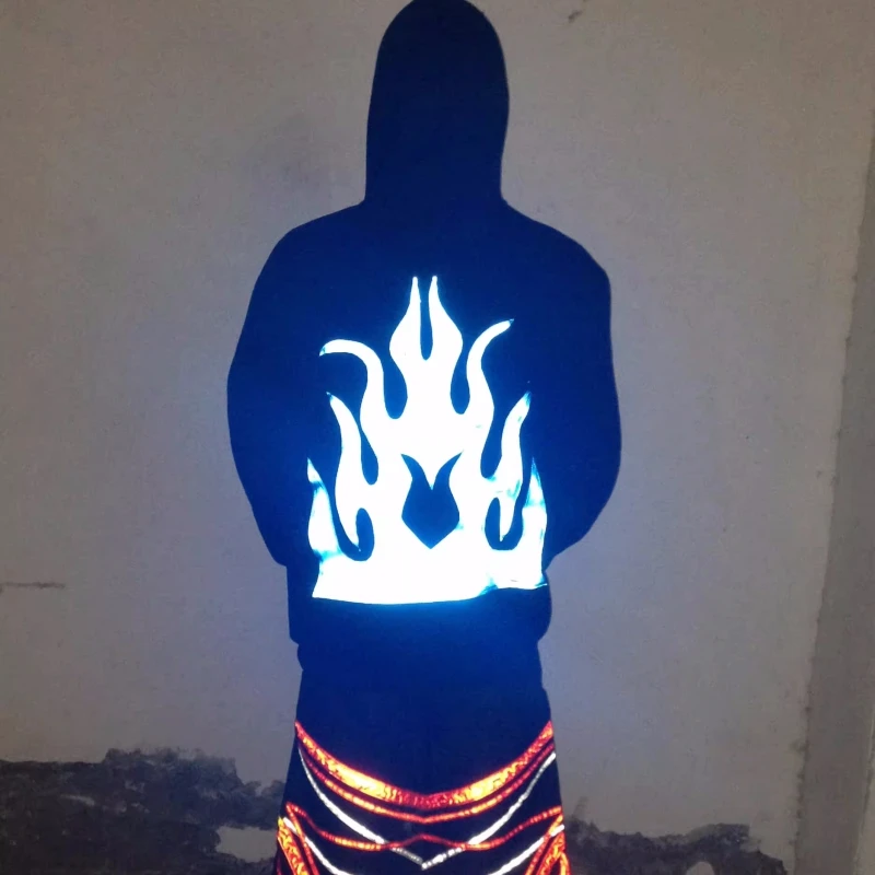 

Костюм Ghost Walk для женщин и мужчин, танцевальное пальто Ghost Step, светоотражающая толстовка с капюшоном, светящаяся одежда, хип-горячее танцевальное пальто, повседневный топ, новинка 2025 г.