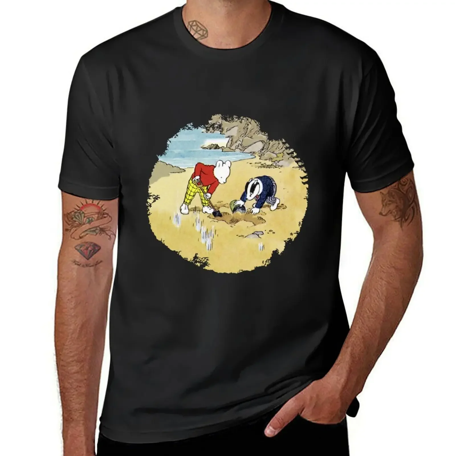 

Rupert and Badger on the Beach116 T-Shirt tees vintage t shirts mens graphic t-shirts anime