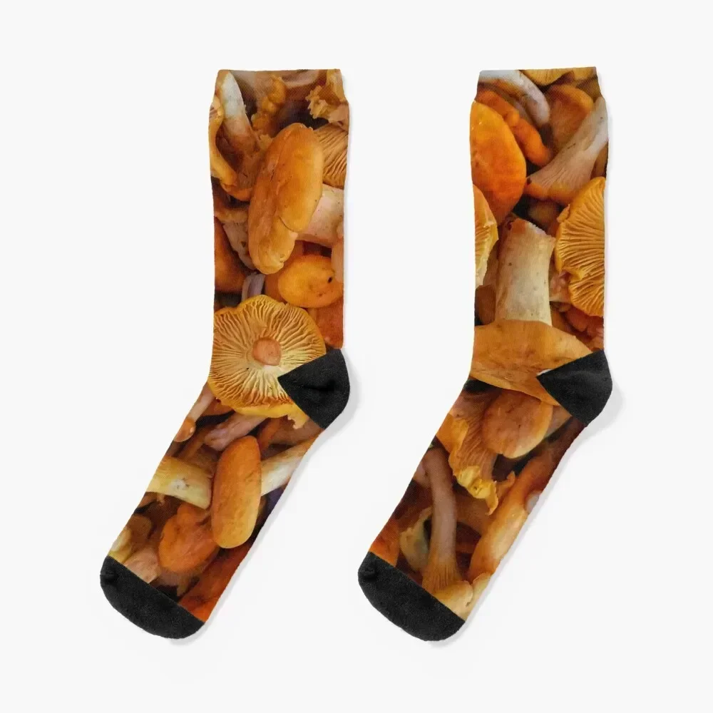 

Edible Chanterelle Mushrooms - Mushroom Hunter Socks FASHION christmas stocking winter gifts Socks Girl Men's