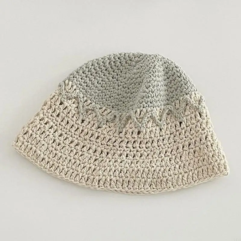 

L5YA Elegant Waves Bucket Hat Breathable Hat Y2K Crochet Beanie Hat Holiday Decors