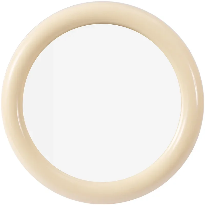 Miroir rond nordique en verre, miroir de maquillage, miroir mural pour la maison, miroir de bureau, miroir de toilette portable, décoration d'intérieur, 30cm