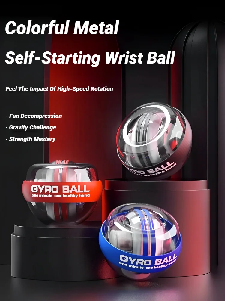 Power Ball Forearm Exerciser Muscle Fitness Equipment Gyroscope Power Ball Gyro Wrist Booster Trainer Hand Exercise Grip Glow