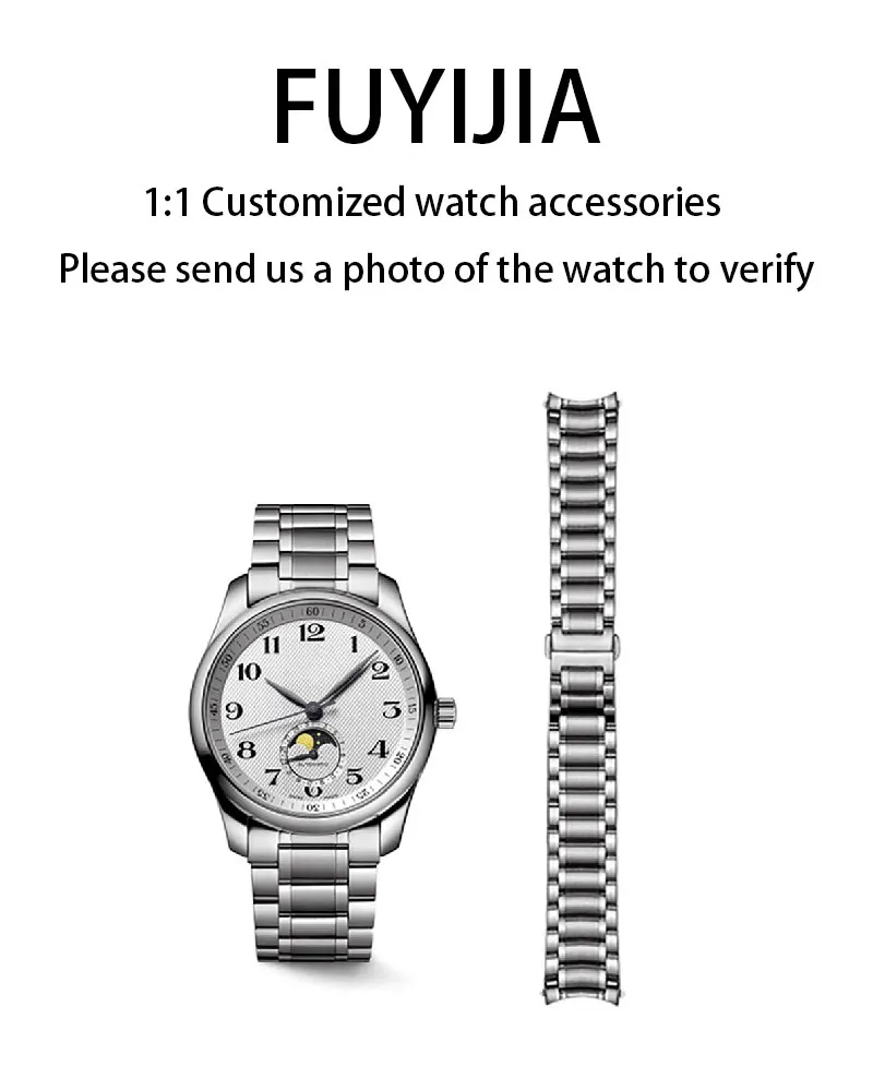 

FUYIJIA Custom L-ongines L2.793 Original Watchbands 13MM 15MM 18MM 19MM 20MM 21MM Curved Interface 316L Stainless Steel Strap