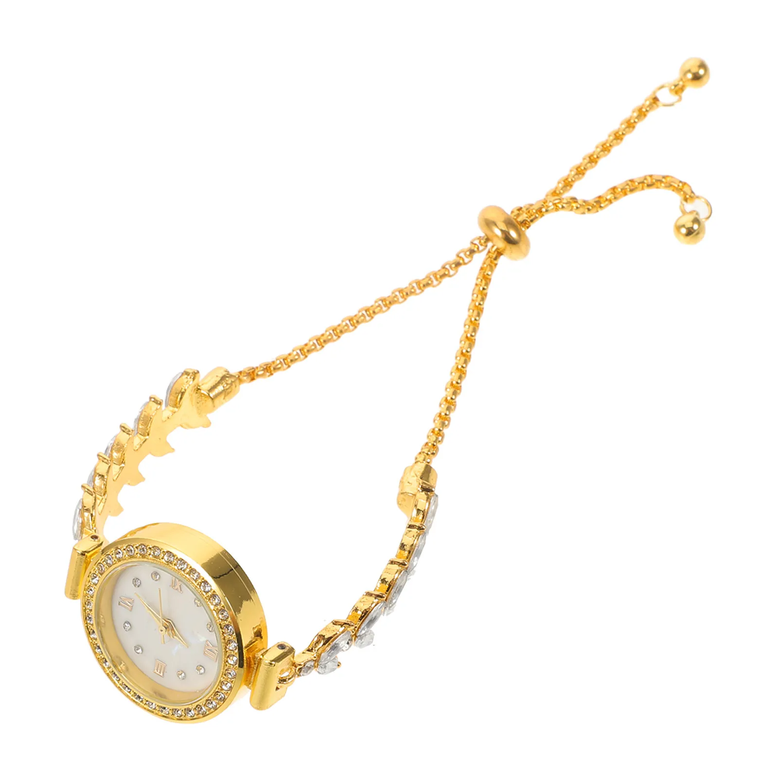 

Elegant Rhinestone Quartz Bracelet Watch Women Small Round Dial Analog Wristwatches Slim Strap Dress Watches for Women Gift