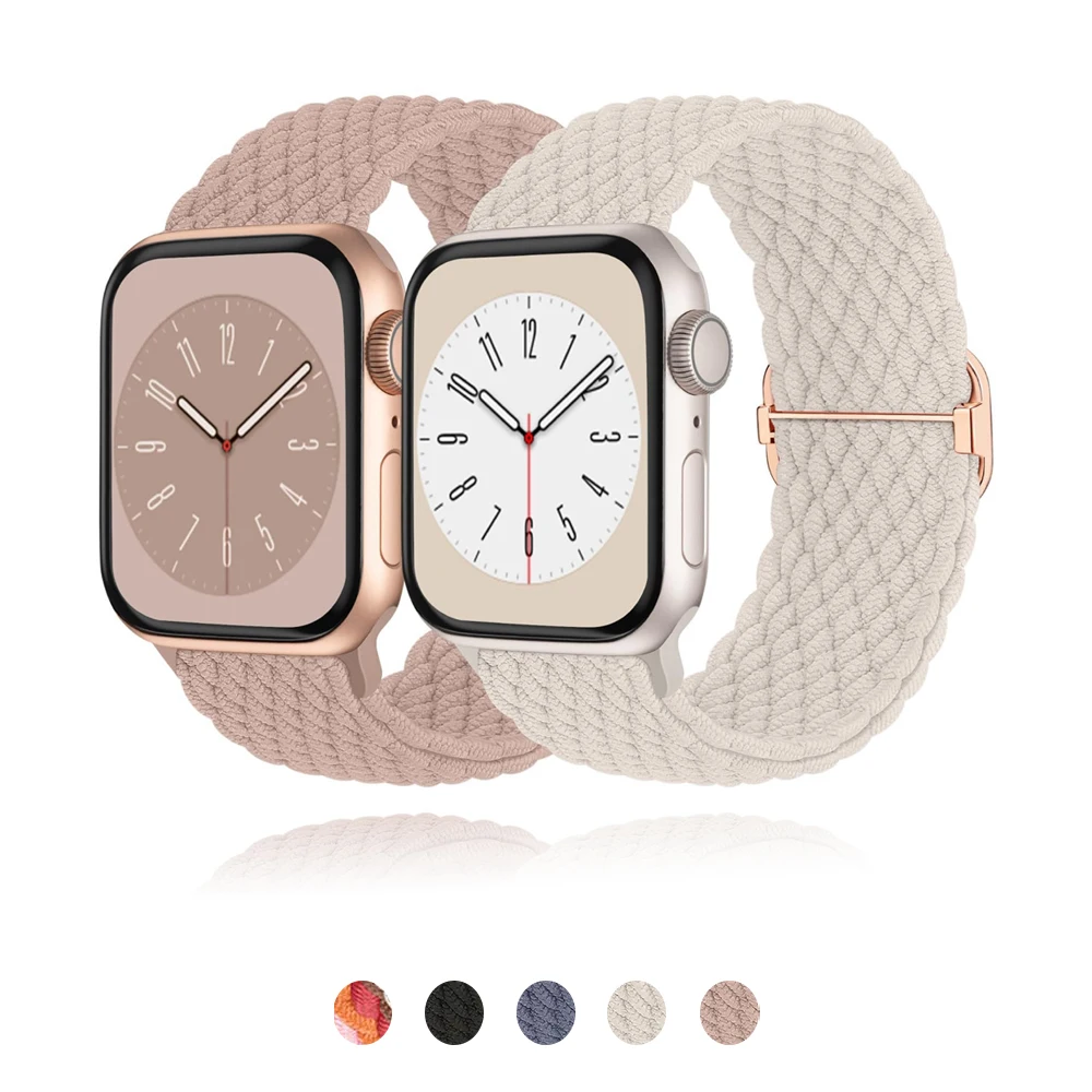 Pulseira elástica tecida para apple watch band 40mm 41mm 42 44mm 45 46mm 49mm pulseira de náilon para iwatch série ultra 10 9 8 se 7 6 5 4