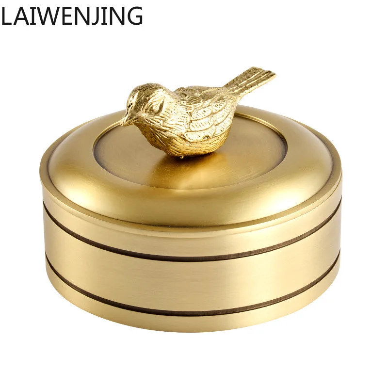 

HLZ European light luxury creative metal jewelry box pure copper dresser ornament