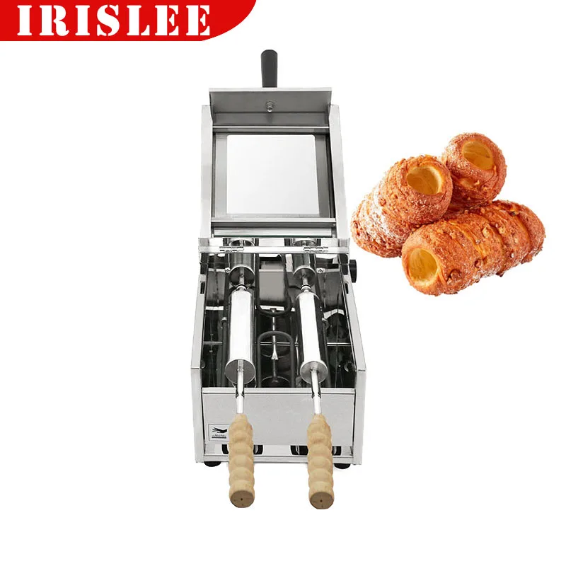 Electric Chimney Bread Roll Baking Machine 1500W 2 Sticks Rolling Waffle Crispy Machine Crispy Ice Cream Cone Machine