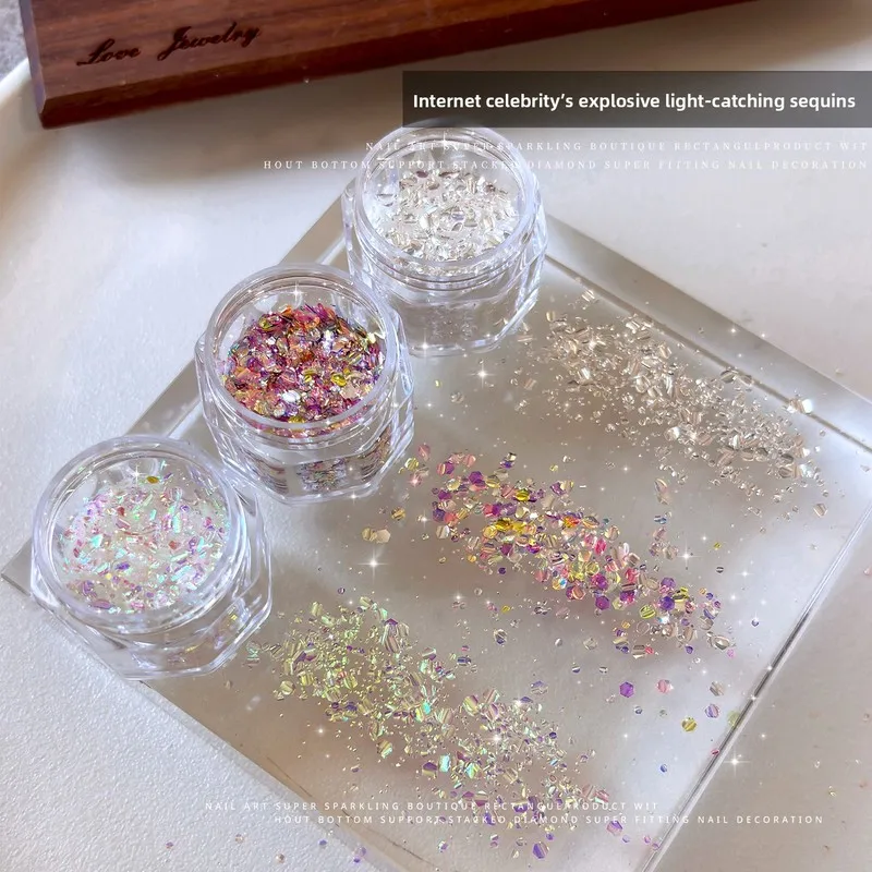 LYLE 12 Grid Gold Silver Flower Nail Art Charms Set Cross Border New Five Petal Rose Rhinestone Studs Mini Charms Assorted Decor