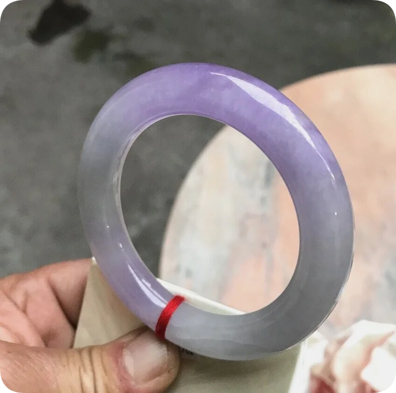 58MM Myanmar Natural Lavender Jadeite Jade Bracelet Bangle Emerald Jade Bracelet