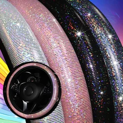 Car Universal 37/38cm Steering Wheel Cover Elastic Handle Cover Colorful Bronzing Diamond BlingBling Steering Wheel Accessories