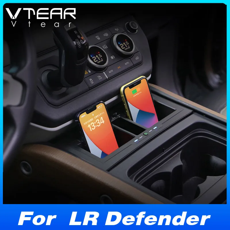 Car Wireless Charger Fast Cell Phone Charging Panel Adapter For Lr Land Rover Defender 110 130 2023-2020 Interior Accessories