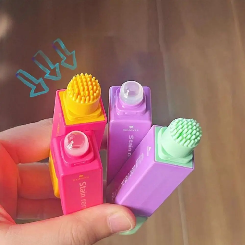 12ml Stain Remover Pen With Brush Head Double Head Oil Remover Stick Instant Portable Water-free Stain Remover