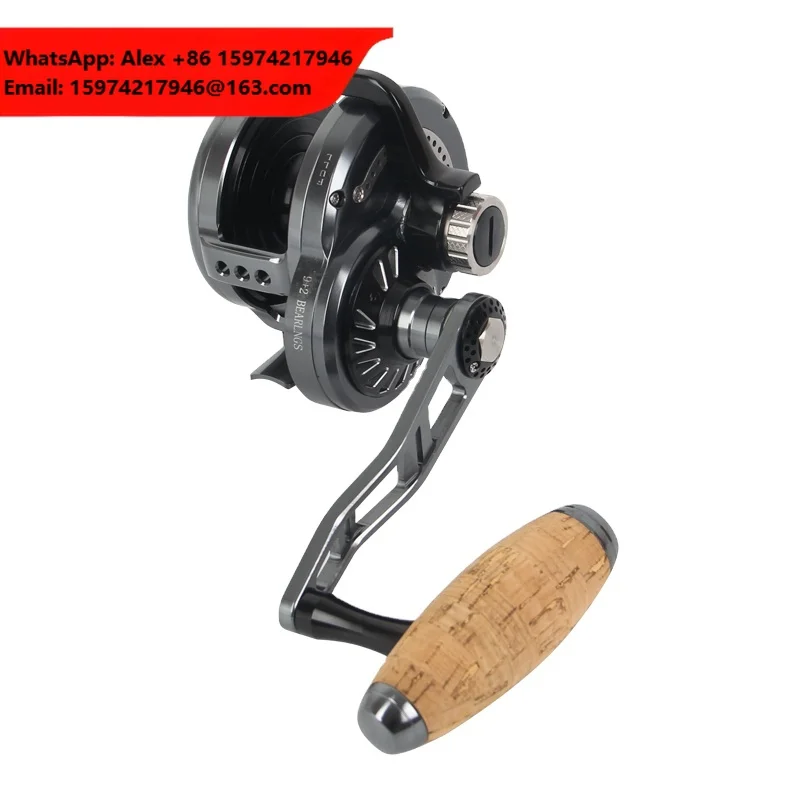Metal Slow Fishing Reel Handle Knob Sea Fishing Vessels Tackle 9+2BB 6.3:1 Max Drag 30kg Overhead Jigging Reels