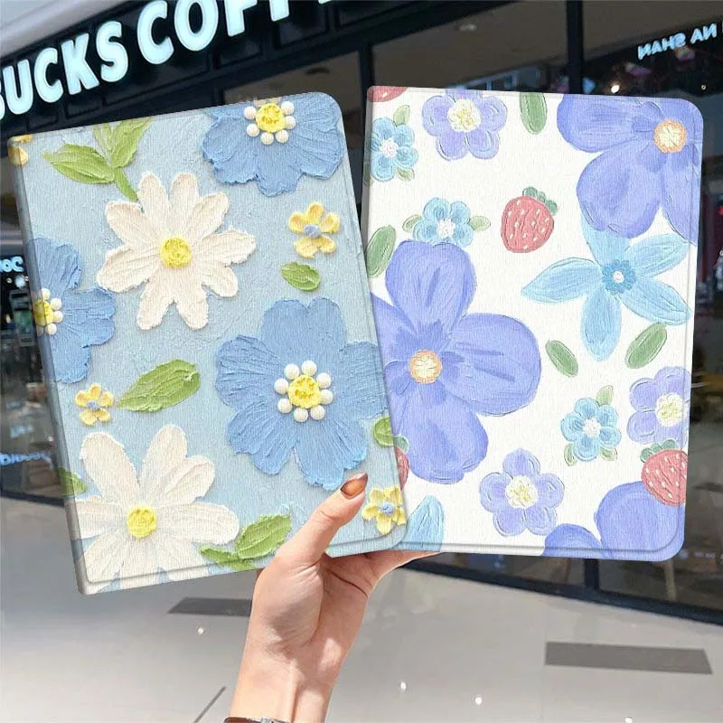 

Luxury Colorful Flowers For iPad Pro Air Mini 1 2 3 4 5 6 7 7th 8th 9th 10th 11th 10.2 9.7 10.5 10.9 11 2024 2025 Tablet Case