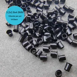 150 Einheiten verriegeln Ring Bead easy Mini Locks Micro Bead Links 3.2*2.8*4,0mm Kupfer Micro Tubes Ringe Links für Haar verlängerungen