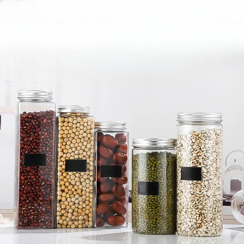 Jars for Spices Hermetic Pots Cereals Container Kitchen Storage & Organization Airtight Food Containers Plastic Organizing Boxes