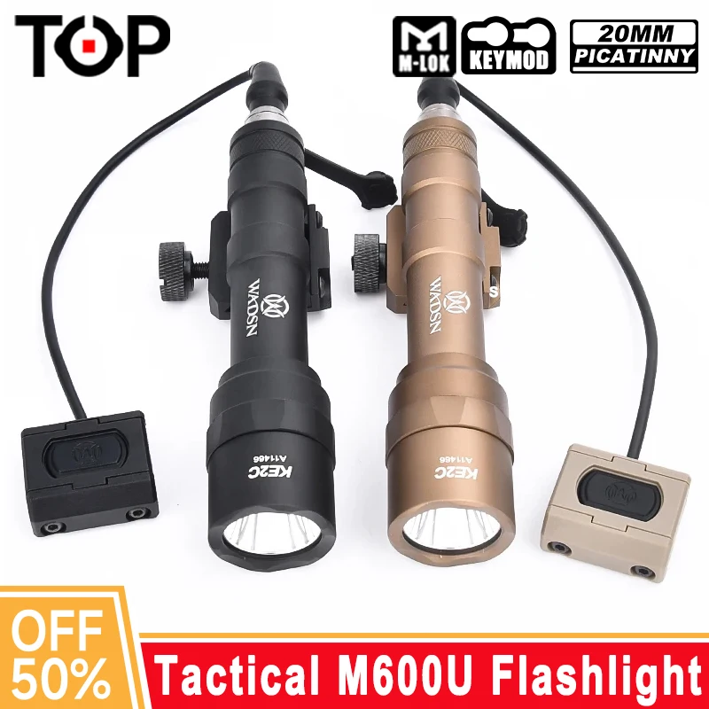 WADSNTactical Airsoft M600 M600U  Powerful pistol Flashlight Modbutton Pressure Switch Weapon Rifle Hunting Scout searchlight