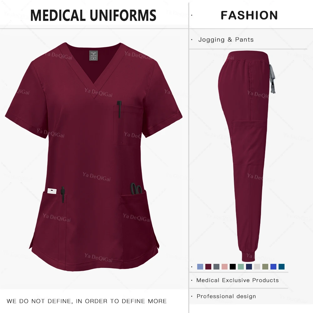 Pink Clinical Uniform Woman Pharmacy Workwear Nurse Uniform Hospital Doctor Oral Dental Surgery Uniforms Medical Scrubs Sets New image 3