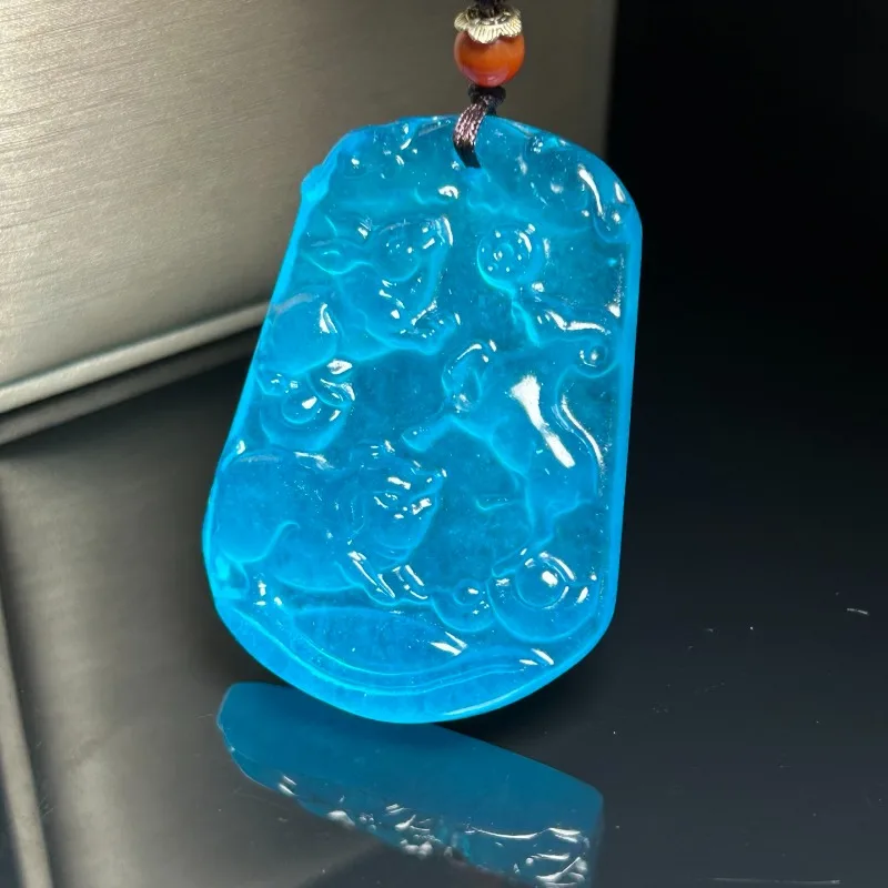 

Exquisite Retro Ethnic Blue Jade Brand, Unisex Elegant Pendant