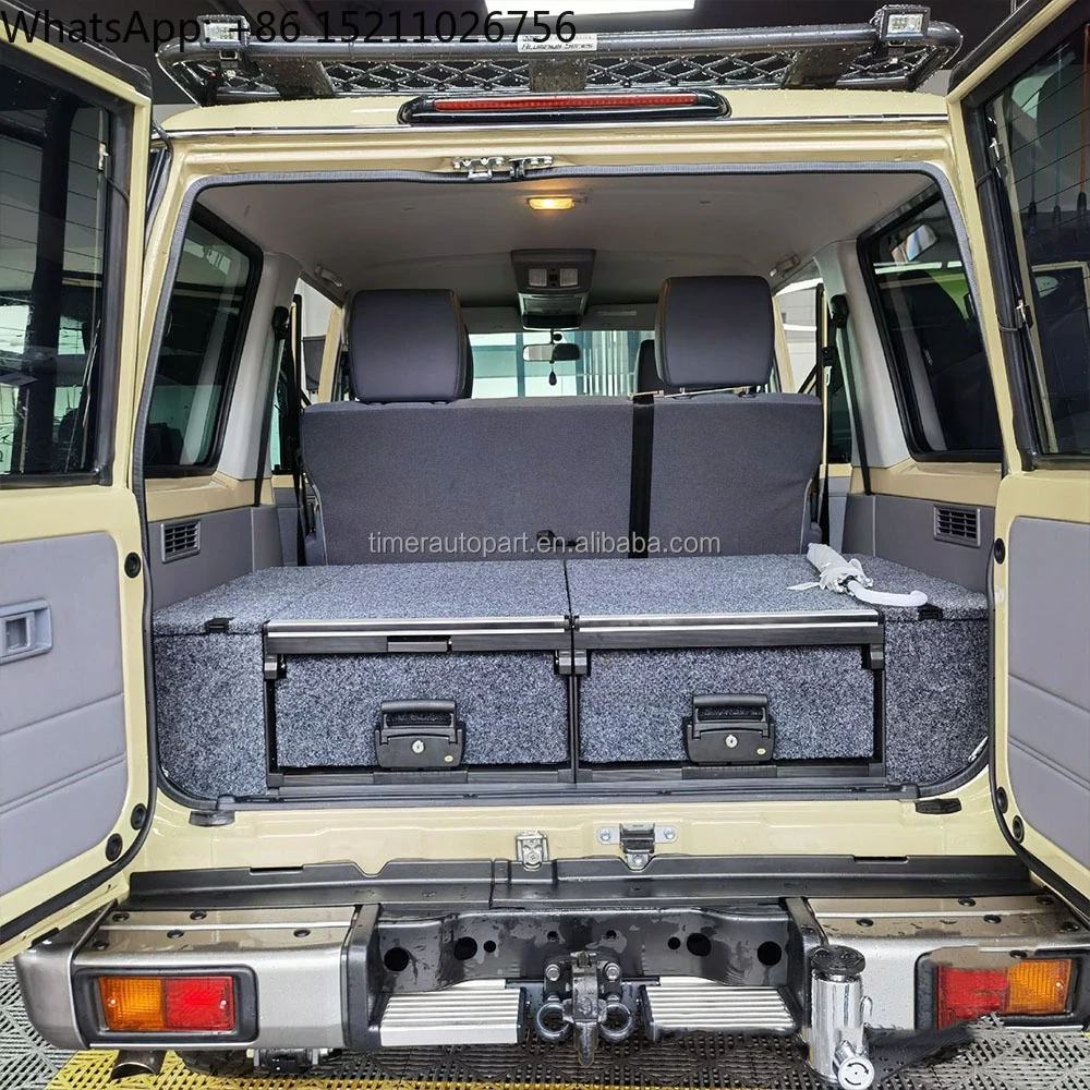 Customized 4x4 off Road Rear Interior Kits Truck Double Drawer Toolbox SUV Car Storage System with Top Slide Out and Side wings