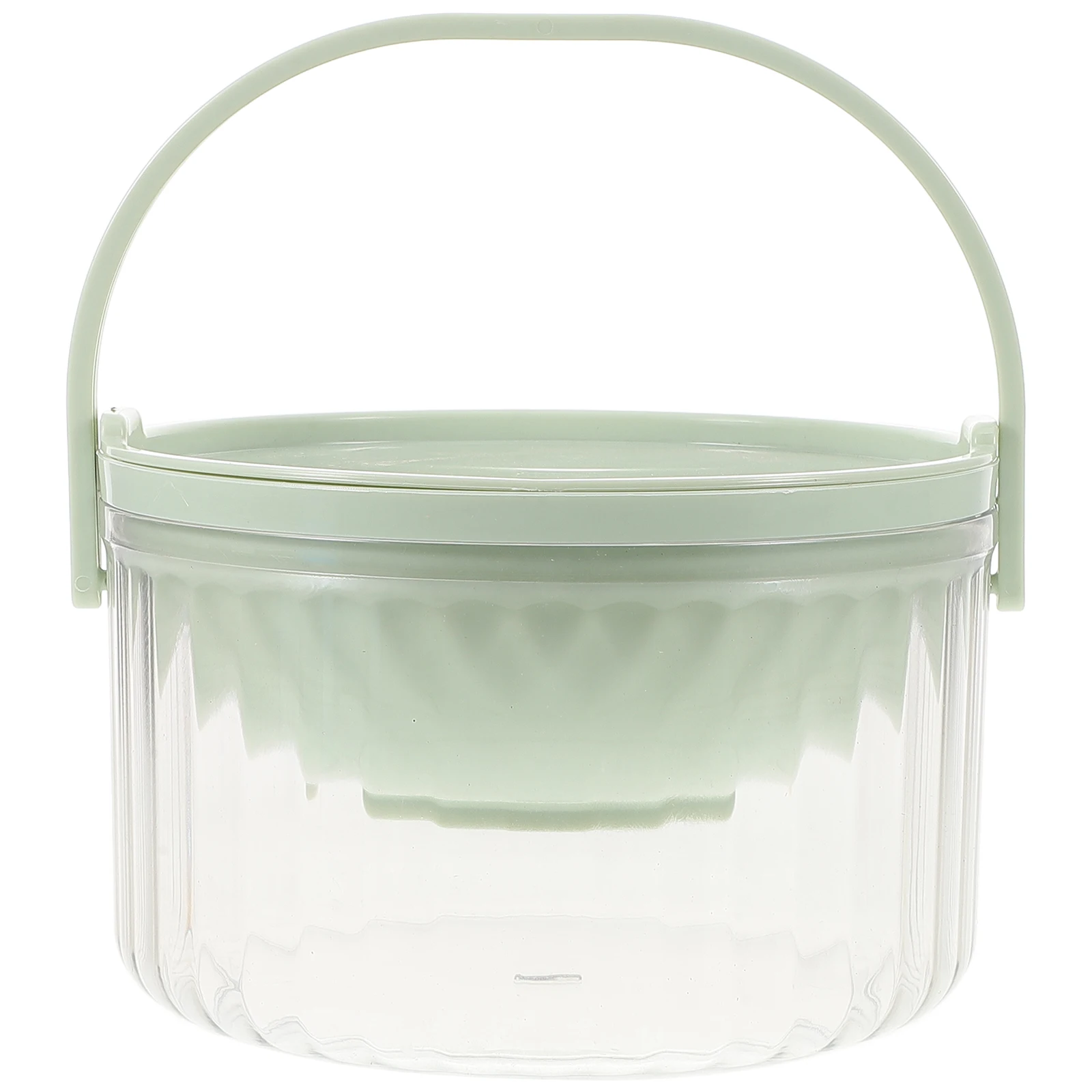 

Large Salad Bowl Plastic Container Handle Refrigerator Food Storage Organizer Tray Salad Prep Container Reusable