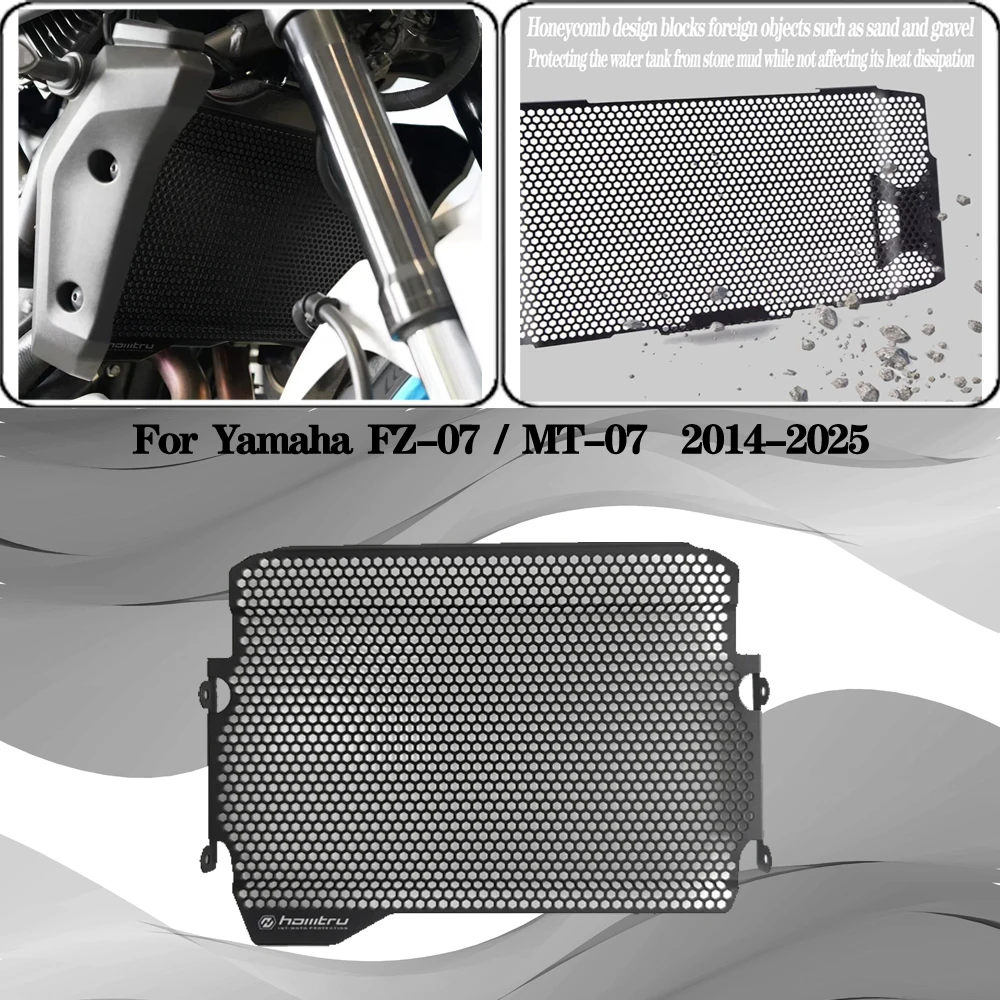 

For Yamaha MT-07 FZ-07 MT07 MT FZ 07 2014-2025 2020 2021 2022 FZ07 MT07 Motorcycle Radiator Grille Guard Cover Fuel Tank Protect