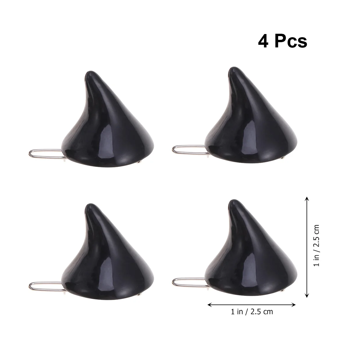 

4pcs Horn Hair Clips Lightweight Fabric Metal Halloween Party Accessories Women Kids Hair Decor Styling Tools