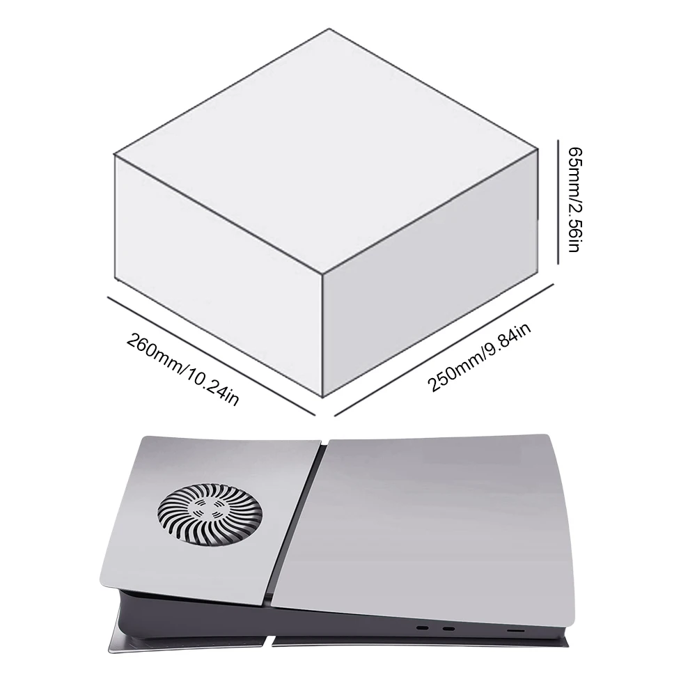 Replacement Shell Anti-Scratch Faceplate with Cooling Vents Dustproof Protective Cover Compatible with PS5 Slim Digital/Disc