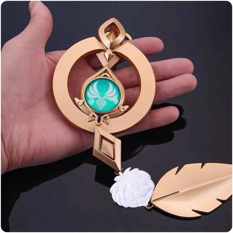 

2024 Anime Genshin Impact Balladeer Vision Wanderer 1 to 1 Reduction Large Size Metal Backpack Pendant Keychain Cosplay Gift