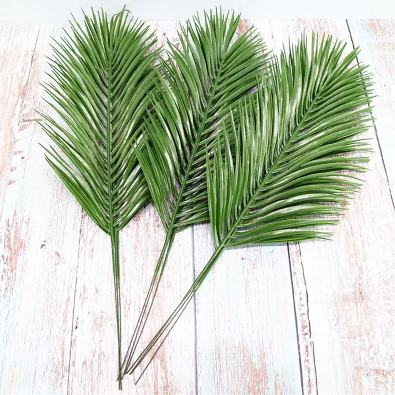 Artificial Leaves Fake Palm Leaves Tropical Plants Plastic Leaves Aritificial Leaves For Garden Decoration Home Wedding Ornament