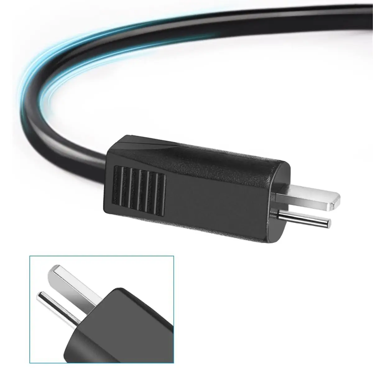 SCLS Universal Extension Power Cord for Recliner, 6.6 Ft(2m) 2 Pin Lift Chair Replacement Cable for Most Recliner