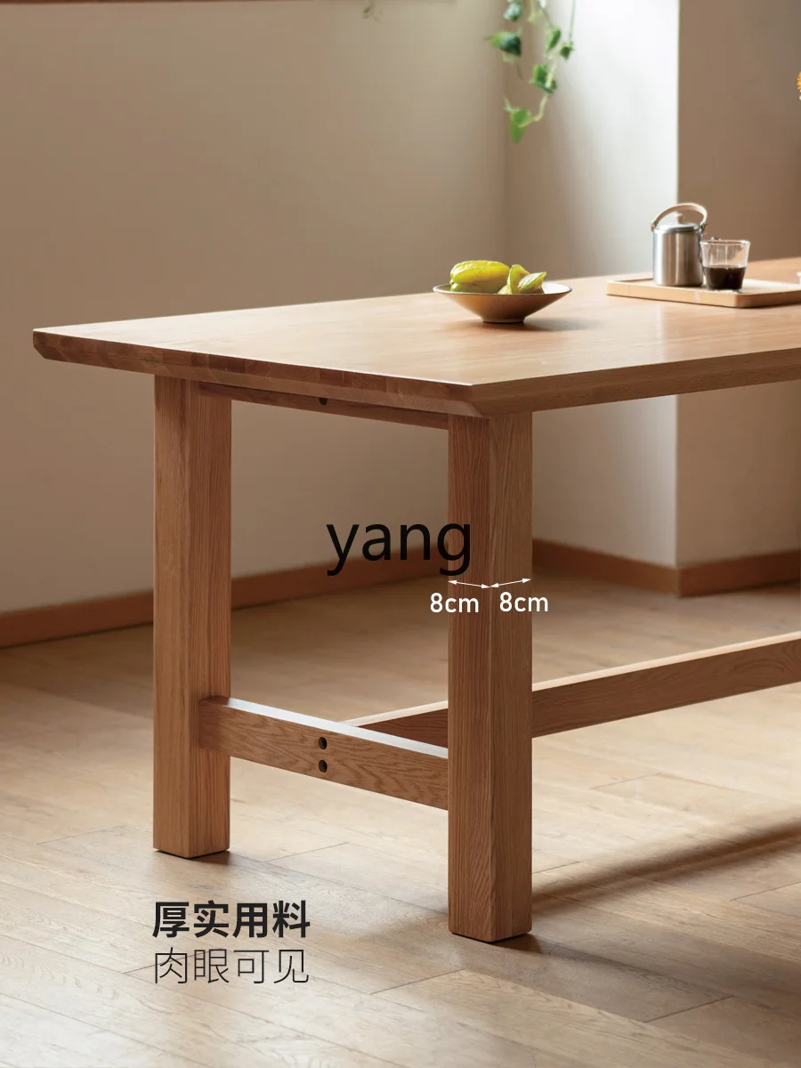 Yjq Solid Wood Dining Table Large Size Simple Oak Log Dining Table Can Be Customized