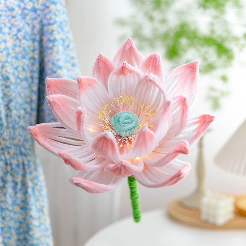 Handmade DIY Lotus Twist Stick Material Bag Simulated Lotus Single Branch Novice Zero Base Homemade Valentine's Day Gift