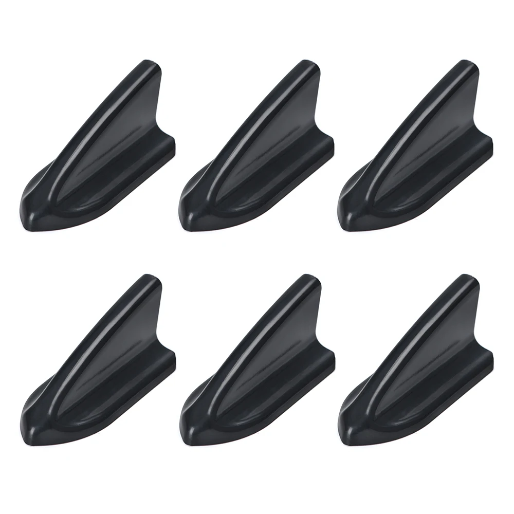 UV-protected & weatherproof 6pcs Black Car EVO-Style PP Roof Shark Fins Spoiler Wing Kit Vortex Generator HT-WSS11