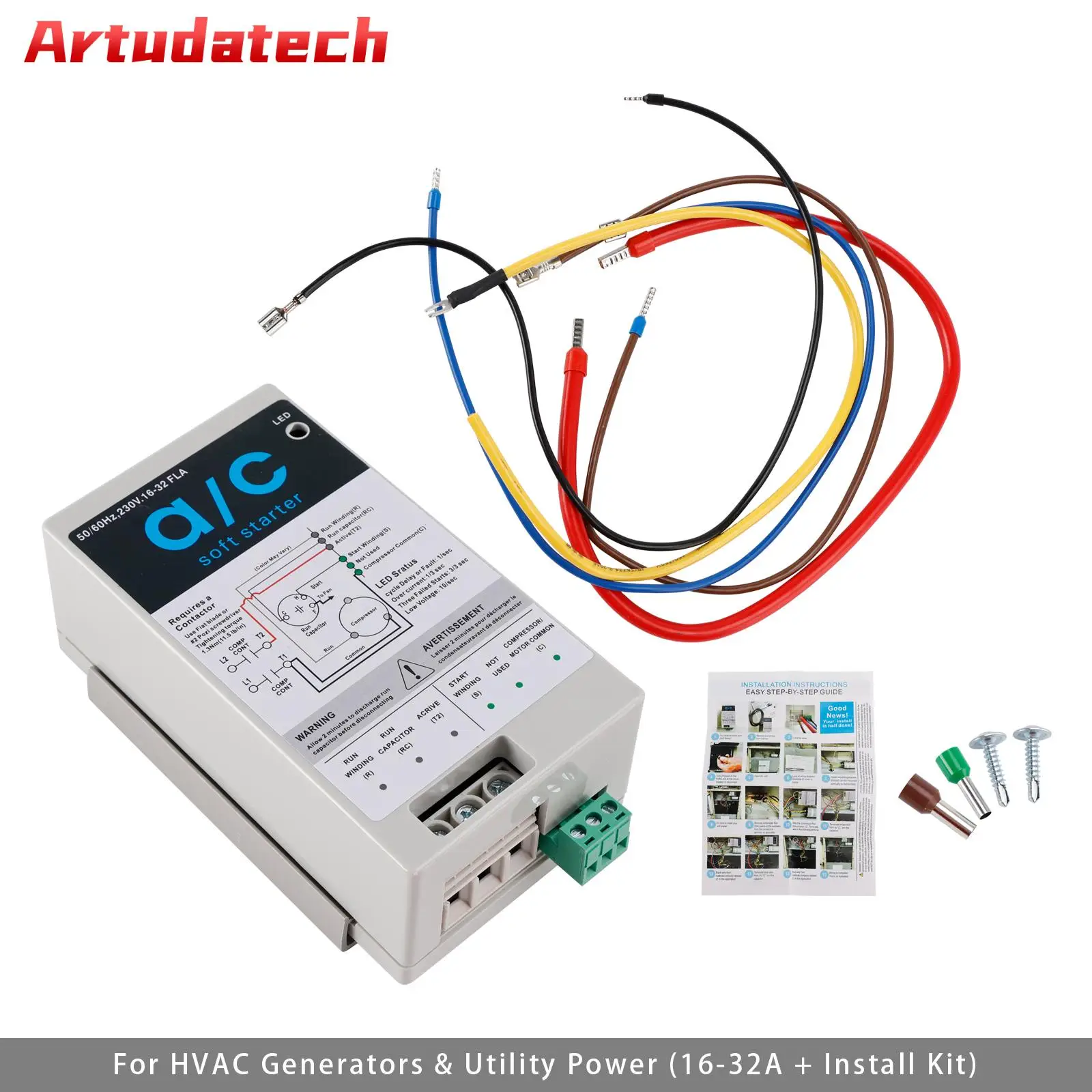 

Защита двигателя обратного привода плавного стартера Artudatech (16-32A + установочный комплект)