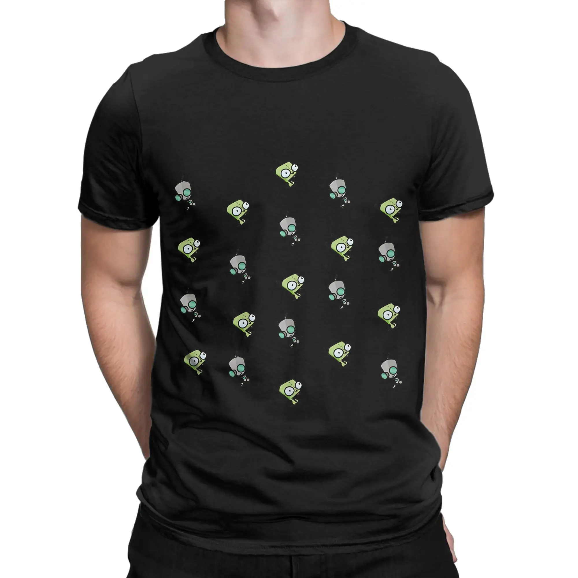 Checkered Gir pattern Graphic Funny 100% Cotton T-Shirt iinvader zzim Tops Tees For Men