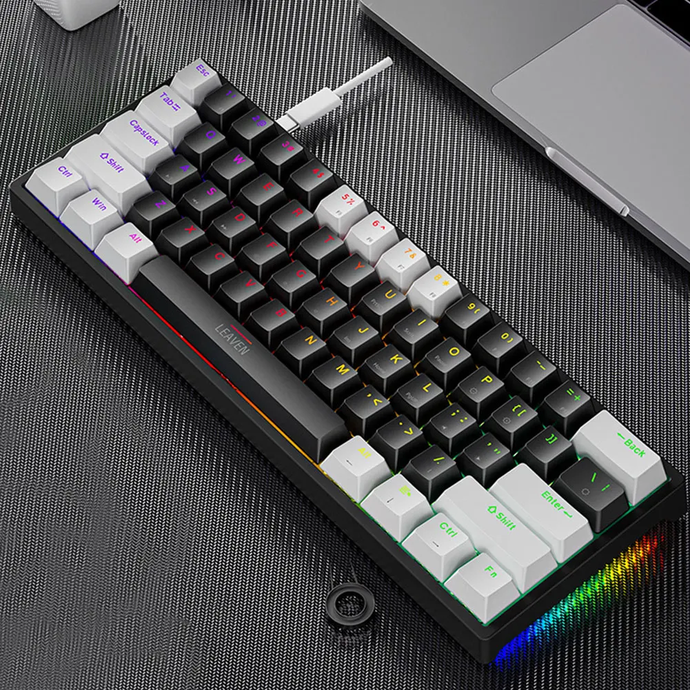 게임용 유선 기계식 키보드 게임 액세서리, K620 키보드, C타입 RGB, 다채로운 빛 핫스왑, 홈 오피스 컴퓨터