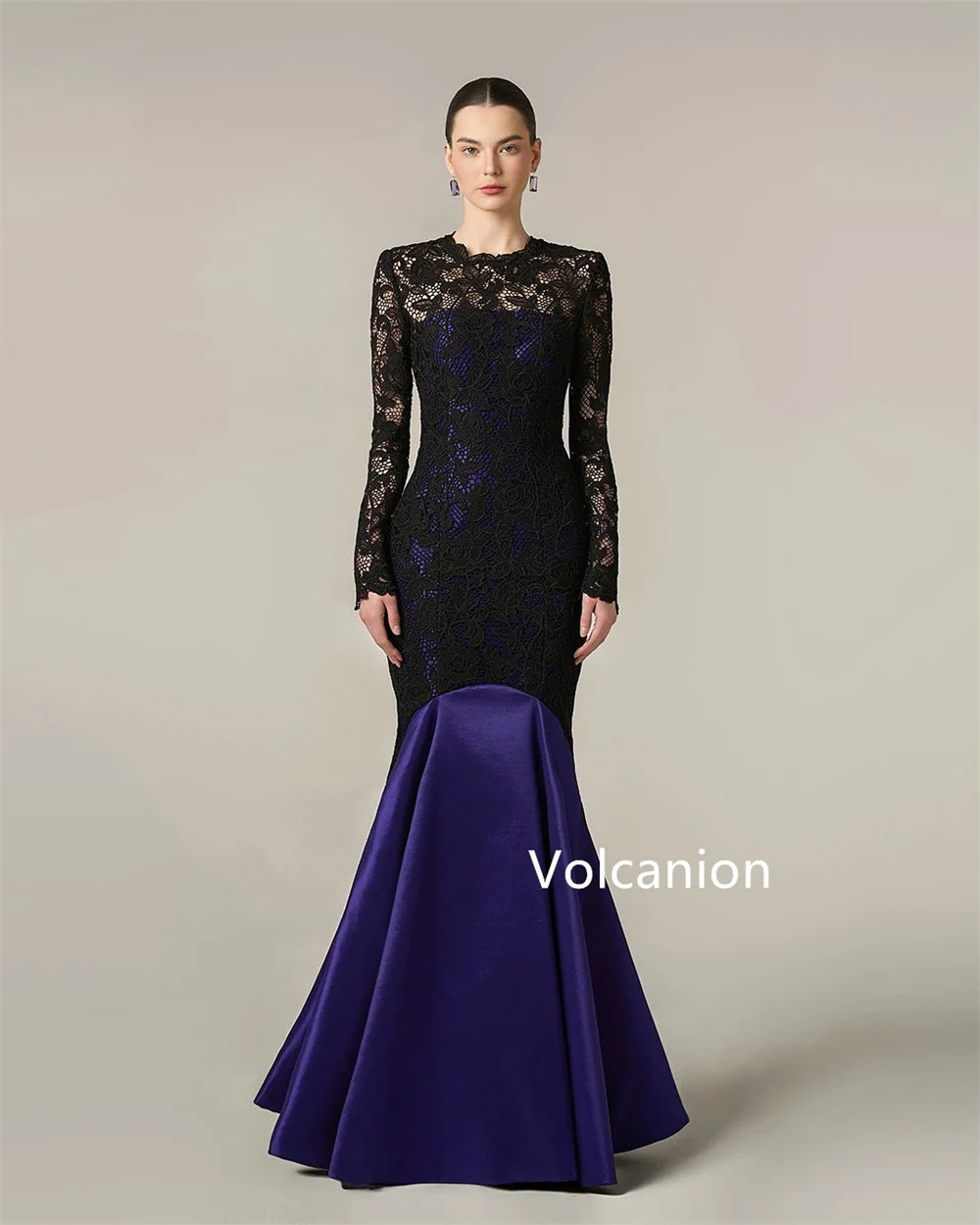 ที่กําหนดเอง Charmeuse จีบ Mermaid อัญมณีชุดยาว Bespoke โอกาสพรหมชุดราตรีแฟชั่นคุณภาพสูง