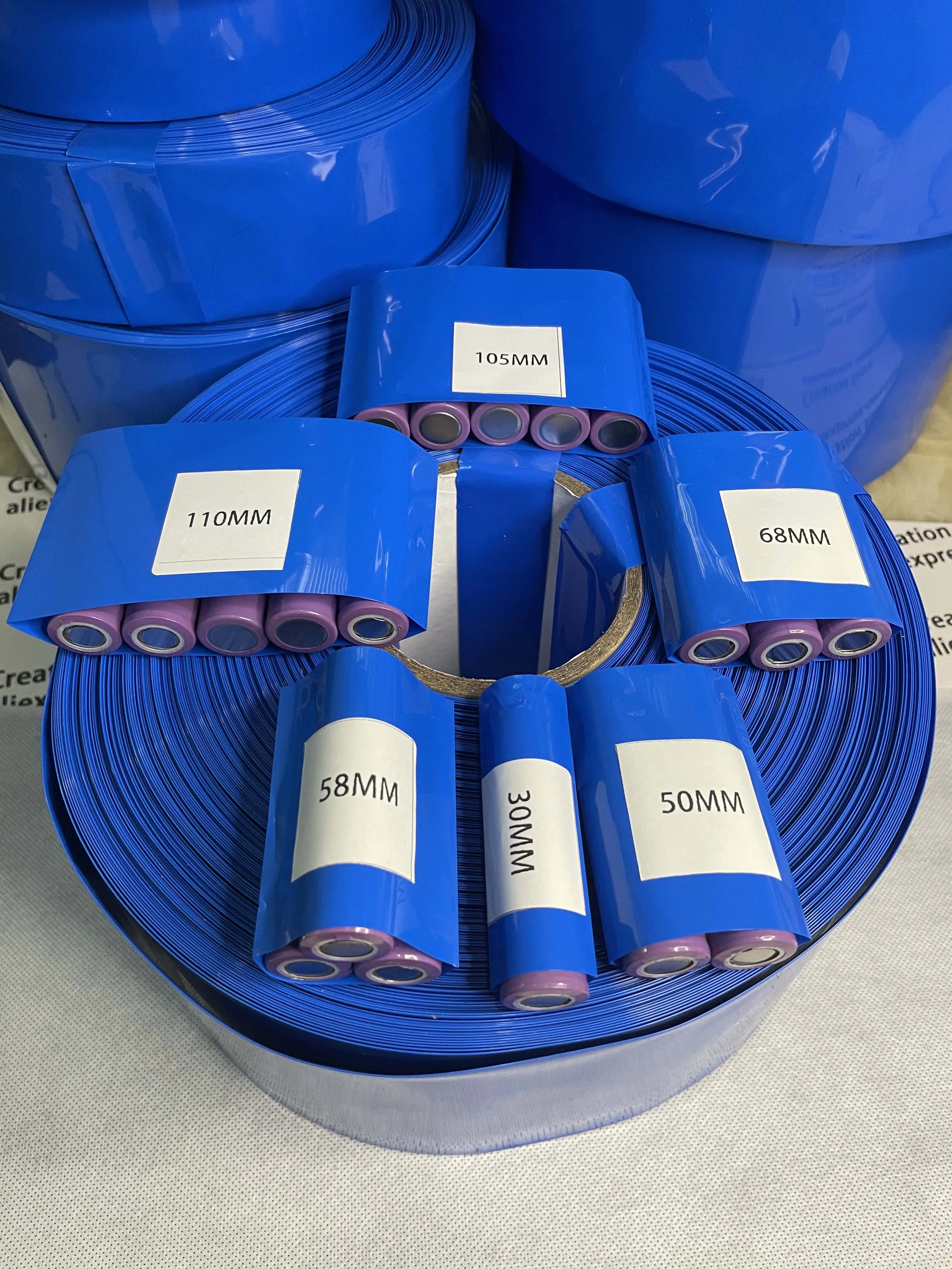 Szerokość 30mm-150mm 18650 bateria Lipo rurka termokurczliwa z PVC rurka termokurczliwa izolowana folia Wrap obudowa litowa rękaw kablowy