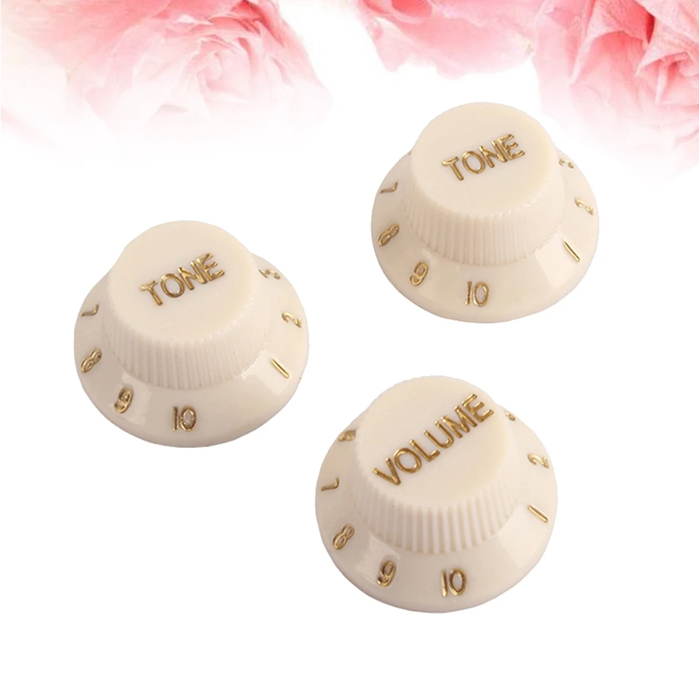 

3 PCS/ Knob Guitar Volume Control Replacement Tone Knobs Electric Bass Creamy Set