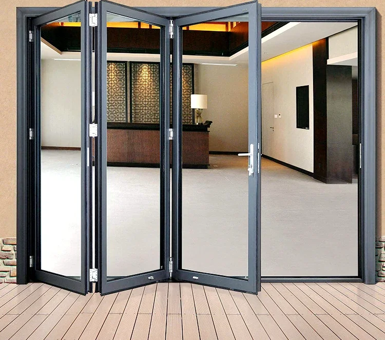 Cost-effective Insulated Soundproof Interior Bifold Doors Aluminium Exterior Bi Fold Accordion Patio Doors