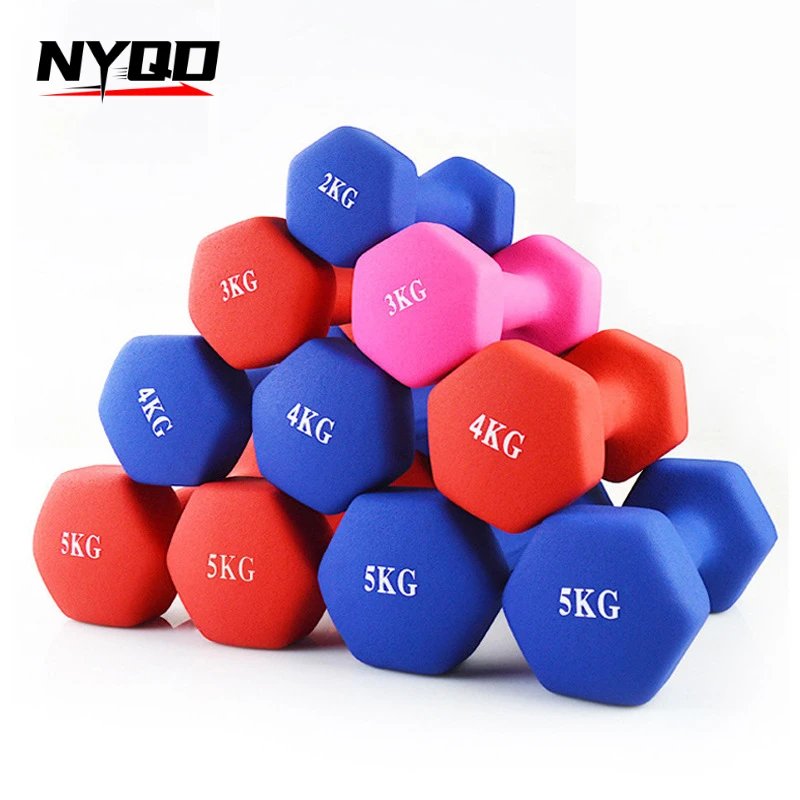 A Pair 1 To 5 Kg Dumbbell Fitness Exercise Short Weight Non-slip Women\'s Yoga Home Training Muscle Building Exercise 2 Dumbbells